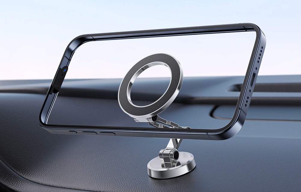 support de voiture magnétique avec smartphone sur le tableau de bord