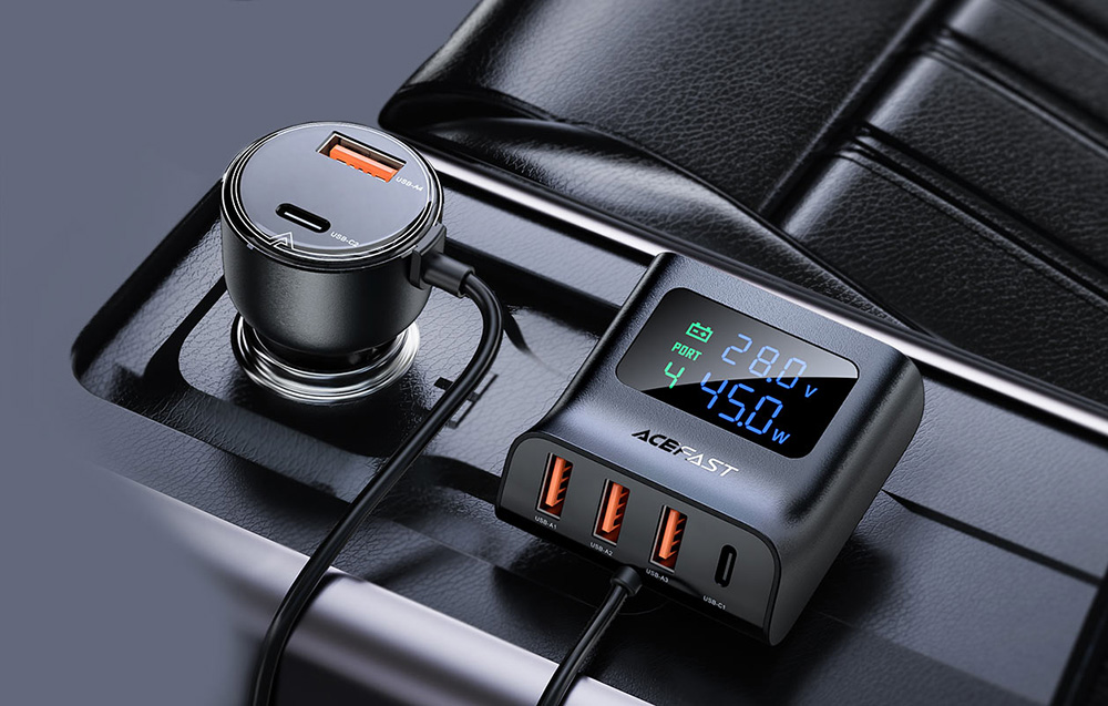 Chargeur de voiture Acefast avec hub