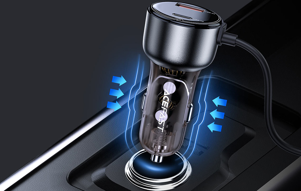 Chargeur de voiture noir Acefast