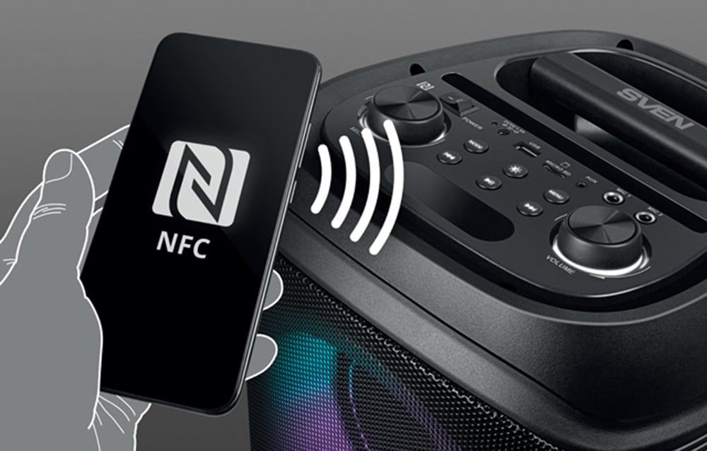 smartphone appairé avec l'enceinte via NFC